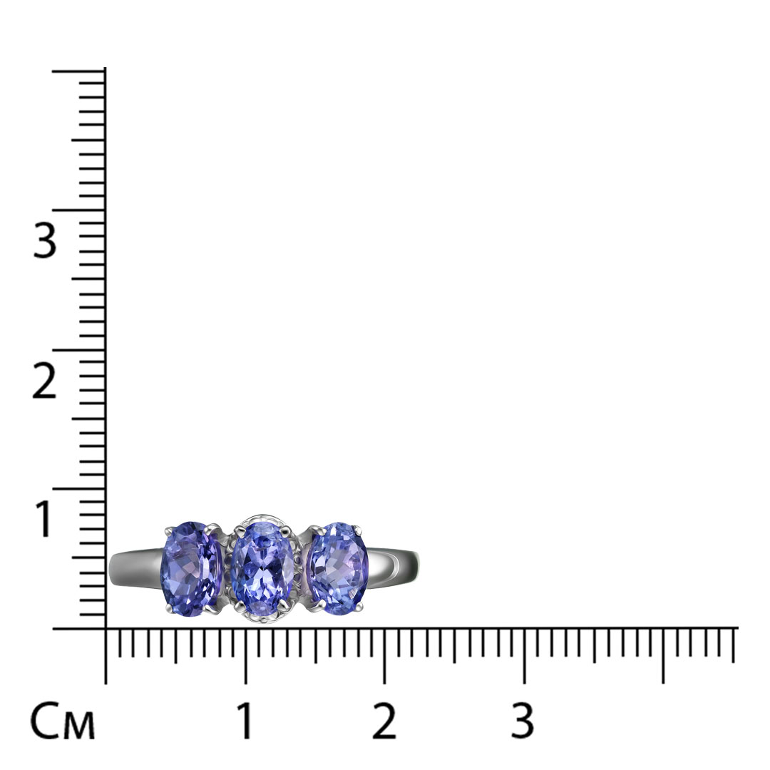 Серебряное кольцо с танзанитами
