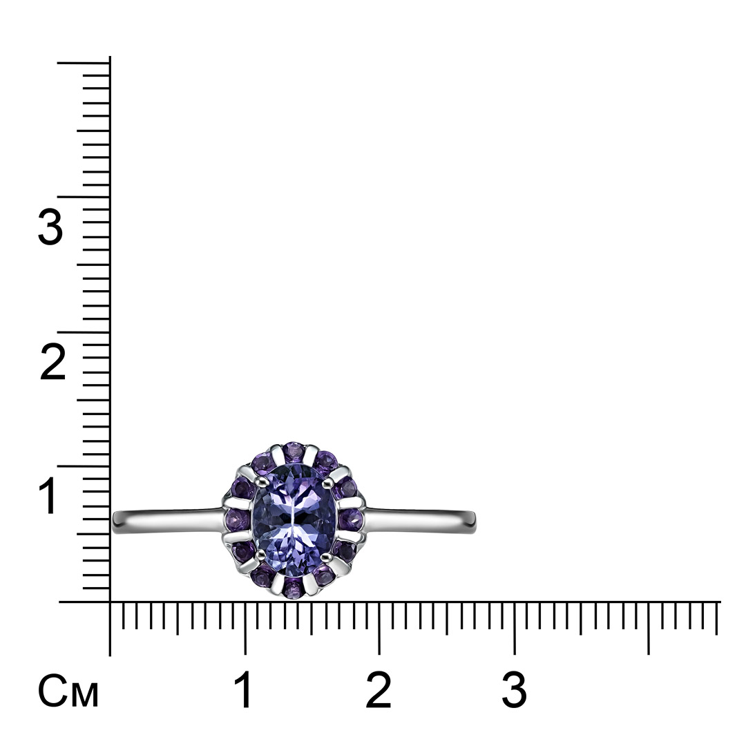 Серебряное кольцо с танзанитом