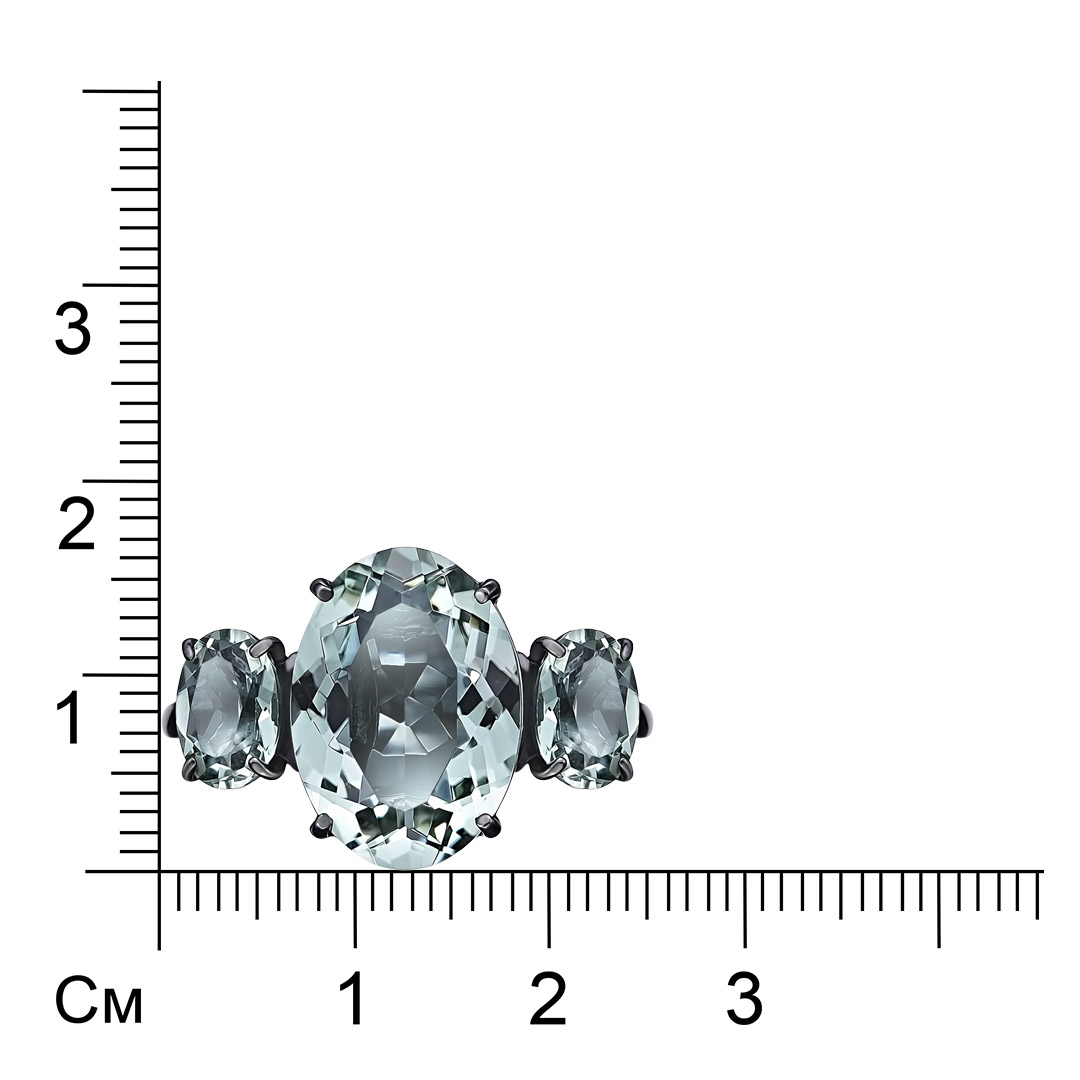 Серебряное кольцо с зелеными аметистами