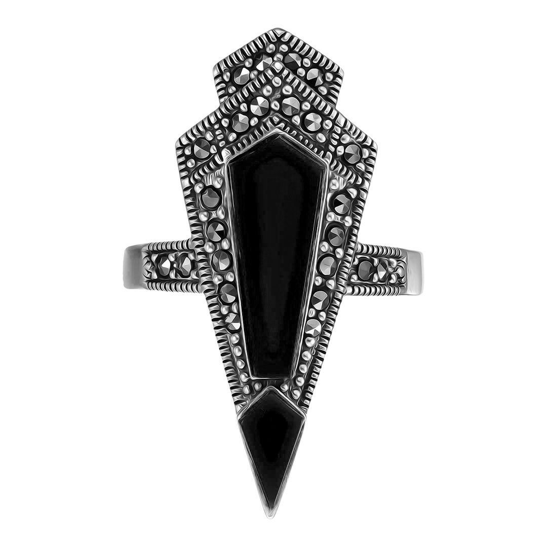 Серебряное кольцо с ониксом