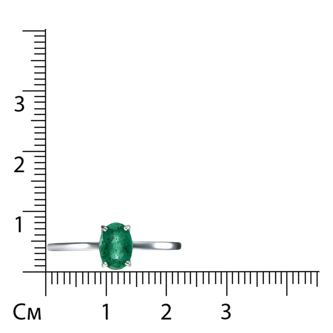Кольцо из белого золота с изумрудом
