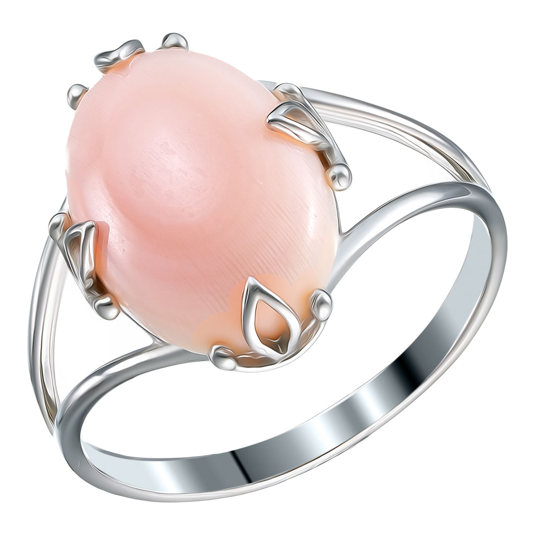 Серебряное кольцо с кораллом