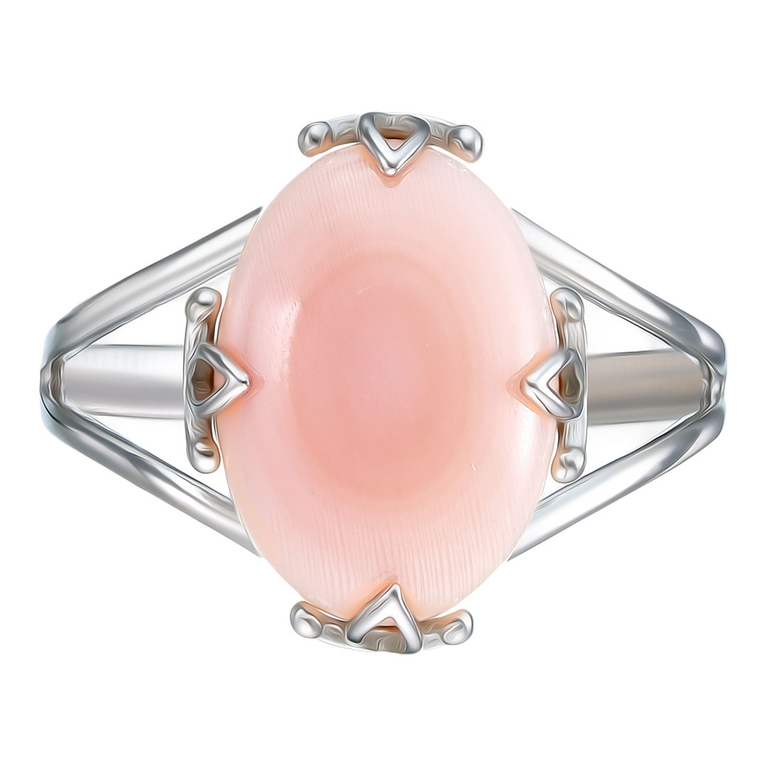 Серебряное кольцо с кораллом