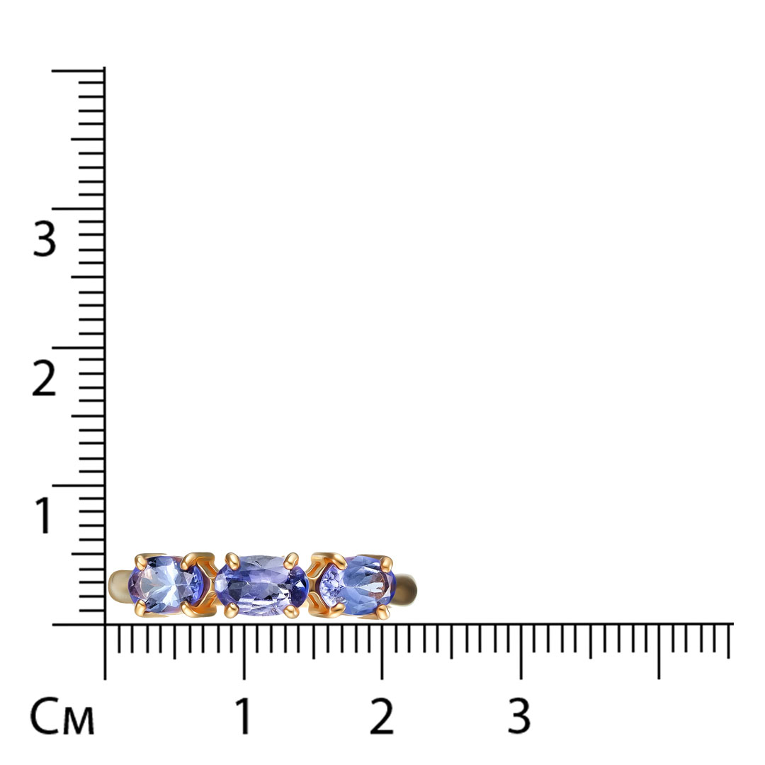 Серебряное кольцо с танзанитами