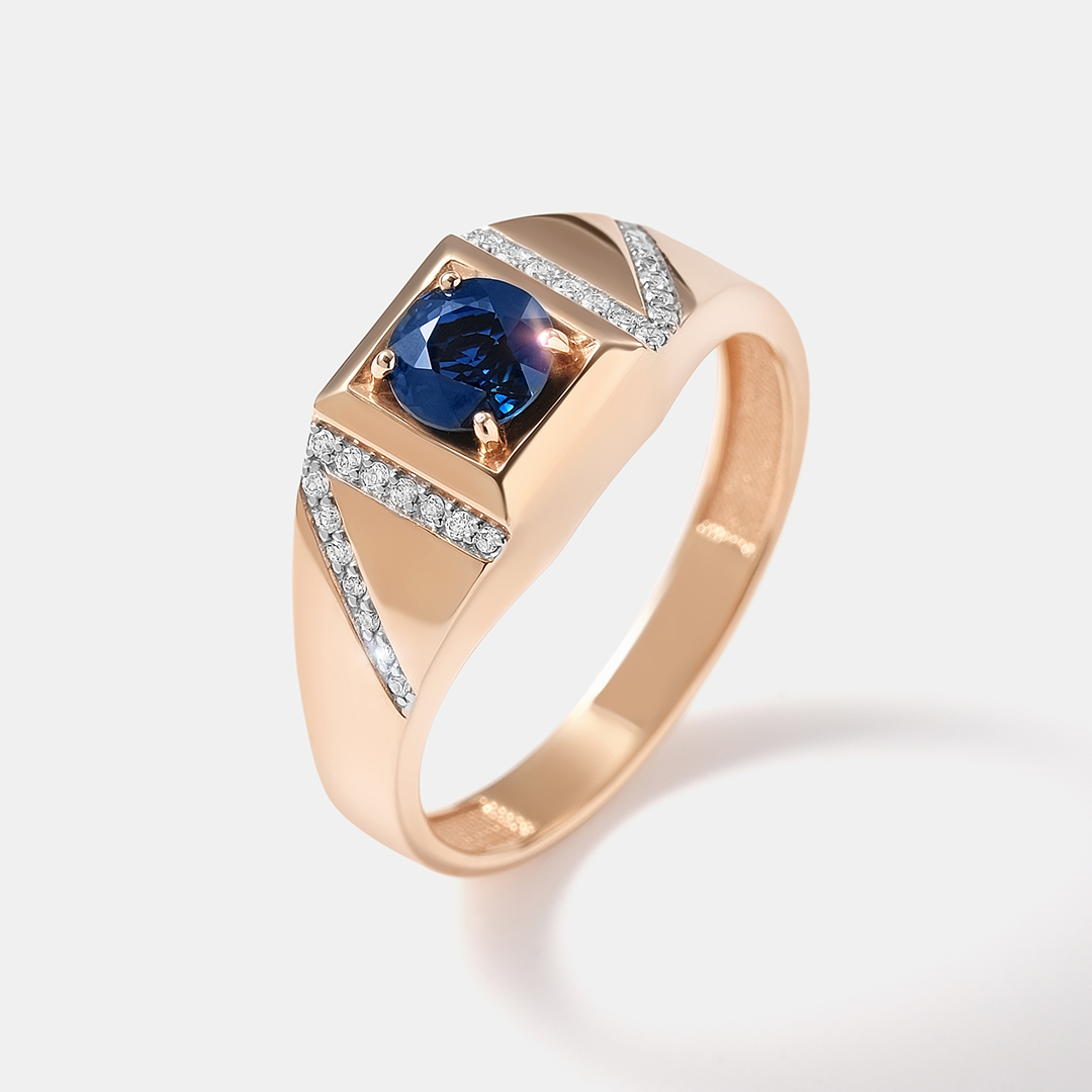 Кольцо из золота с сапфиром