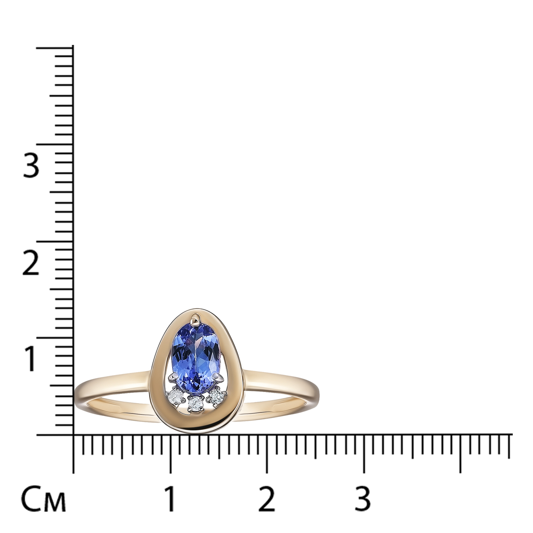 Кольцо из золота с танзанитом