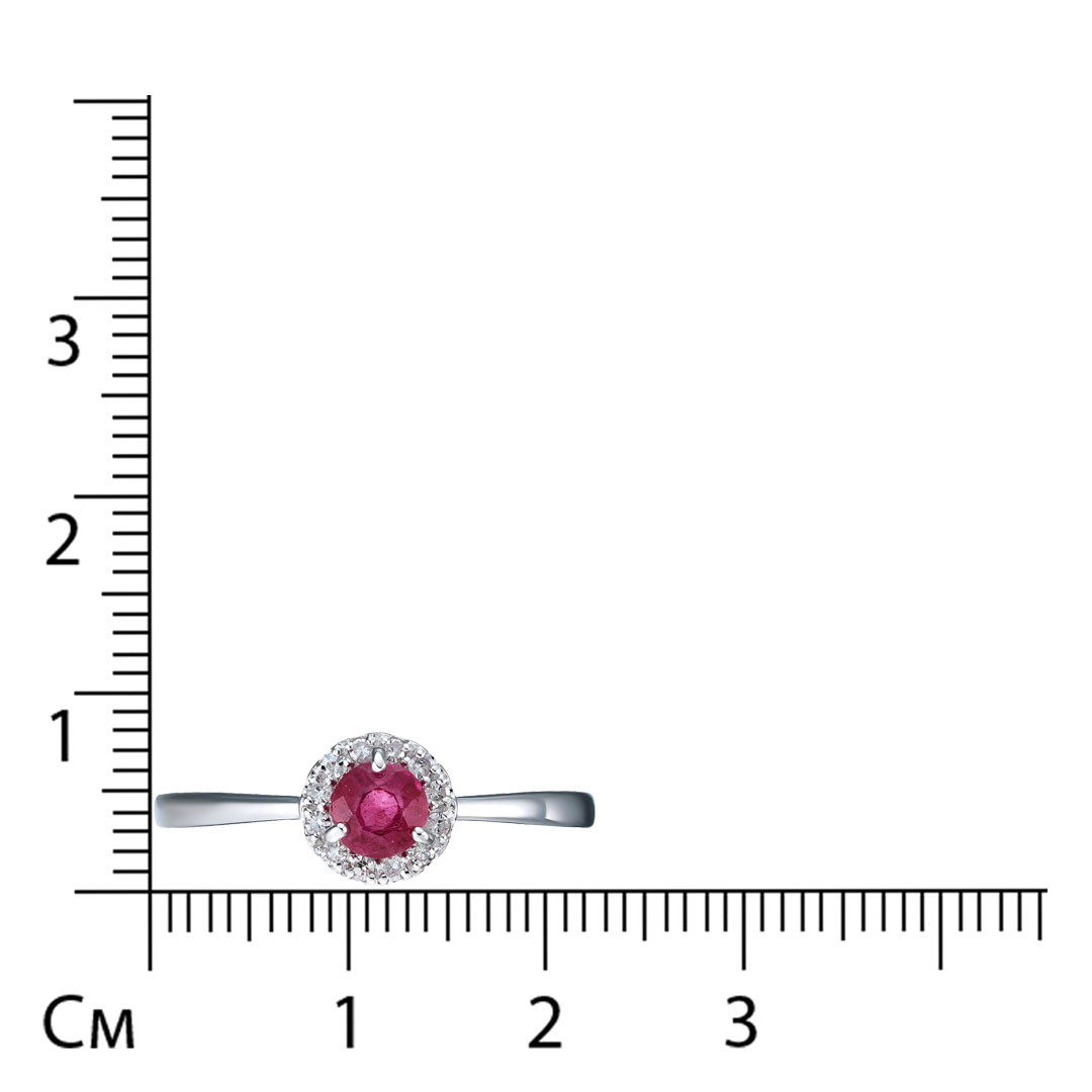 Кольцо из белого золота с рубином