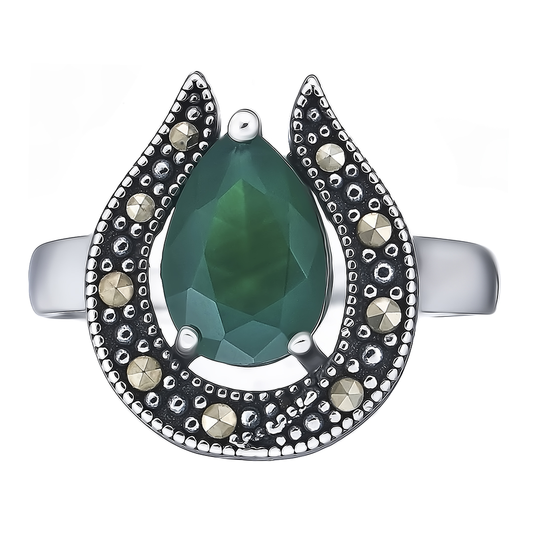 Серебряное кольцо с агатом