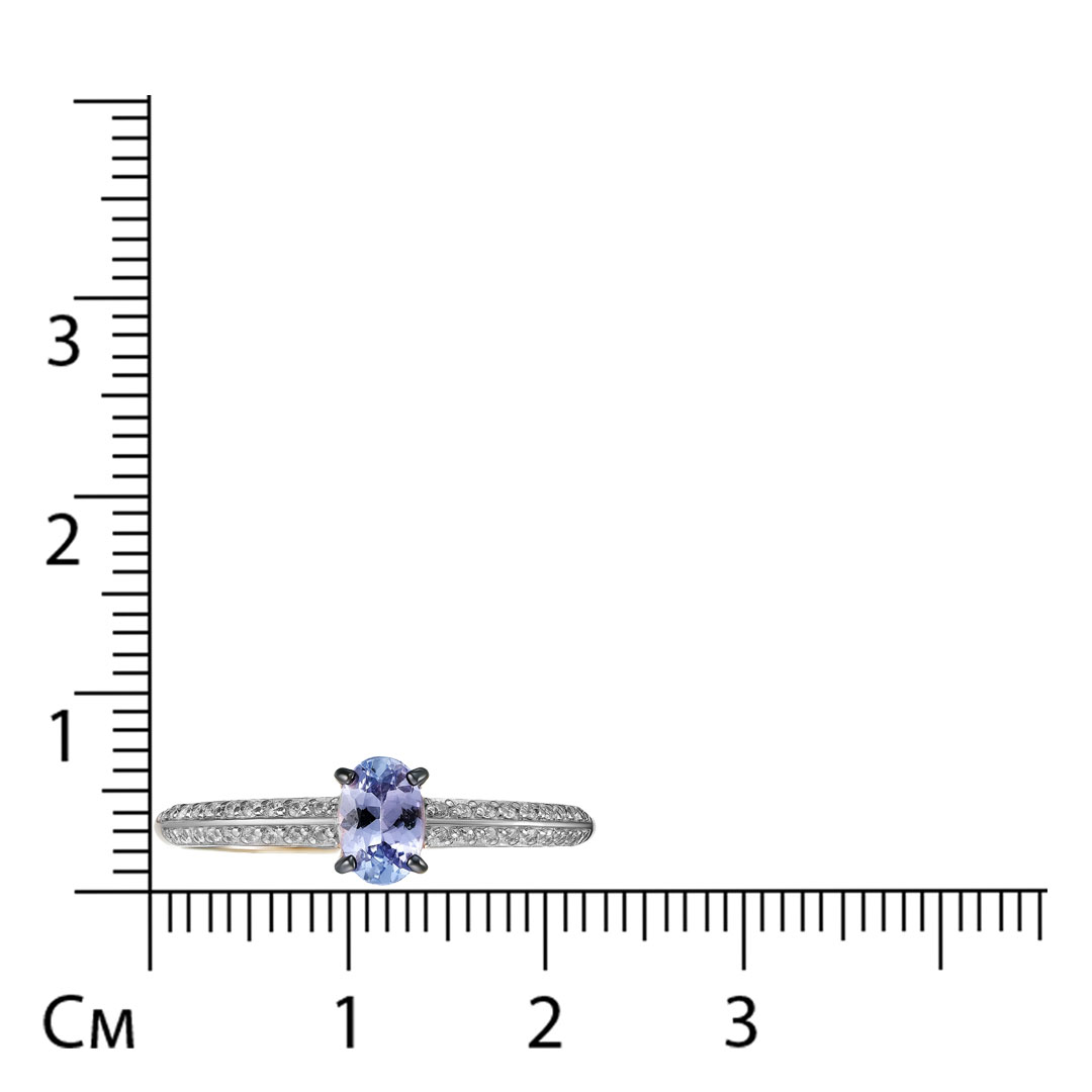 Кольцо из золота с танзанитом