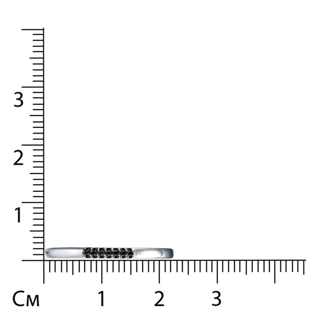Серебряное кольцо с черными бриллиантами