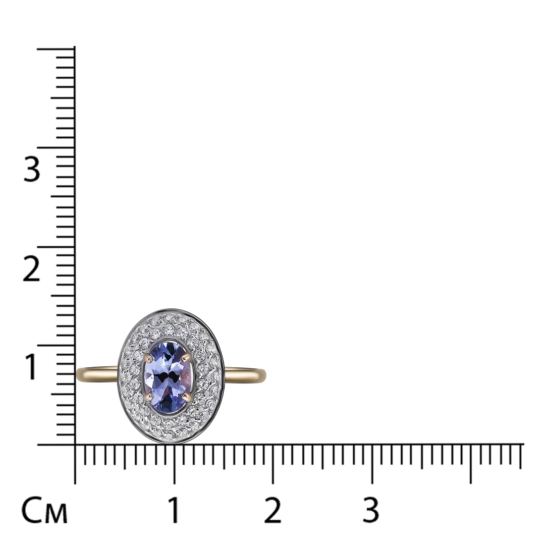 Кольцо из золота с танзанитом