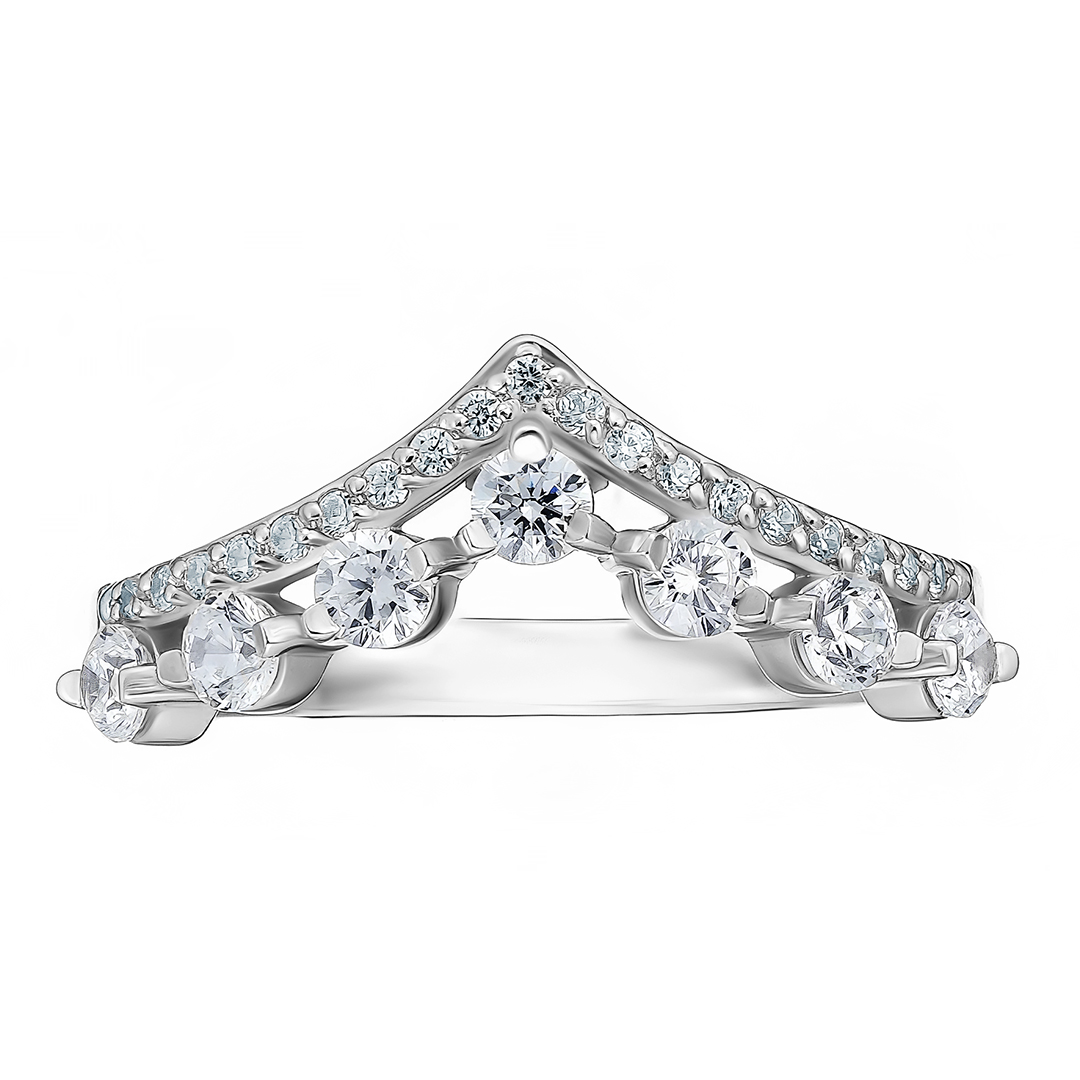 Серебряное кольцо 925 пробы; вставки 16 Фианит бесцв.;