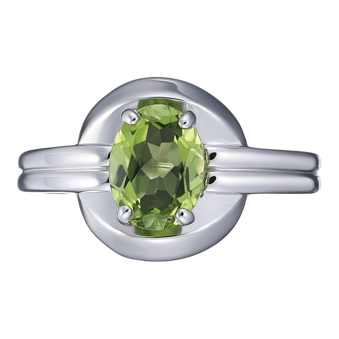 Серебряное кольцо с хризолитом
