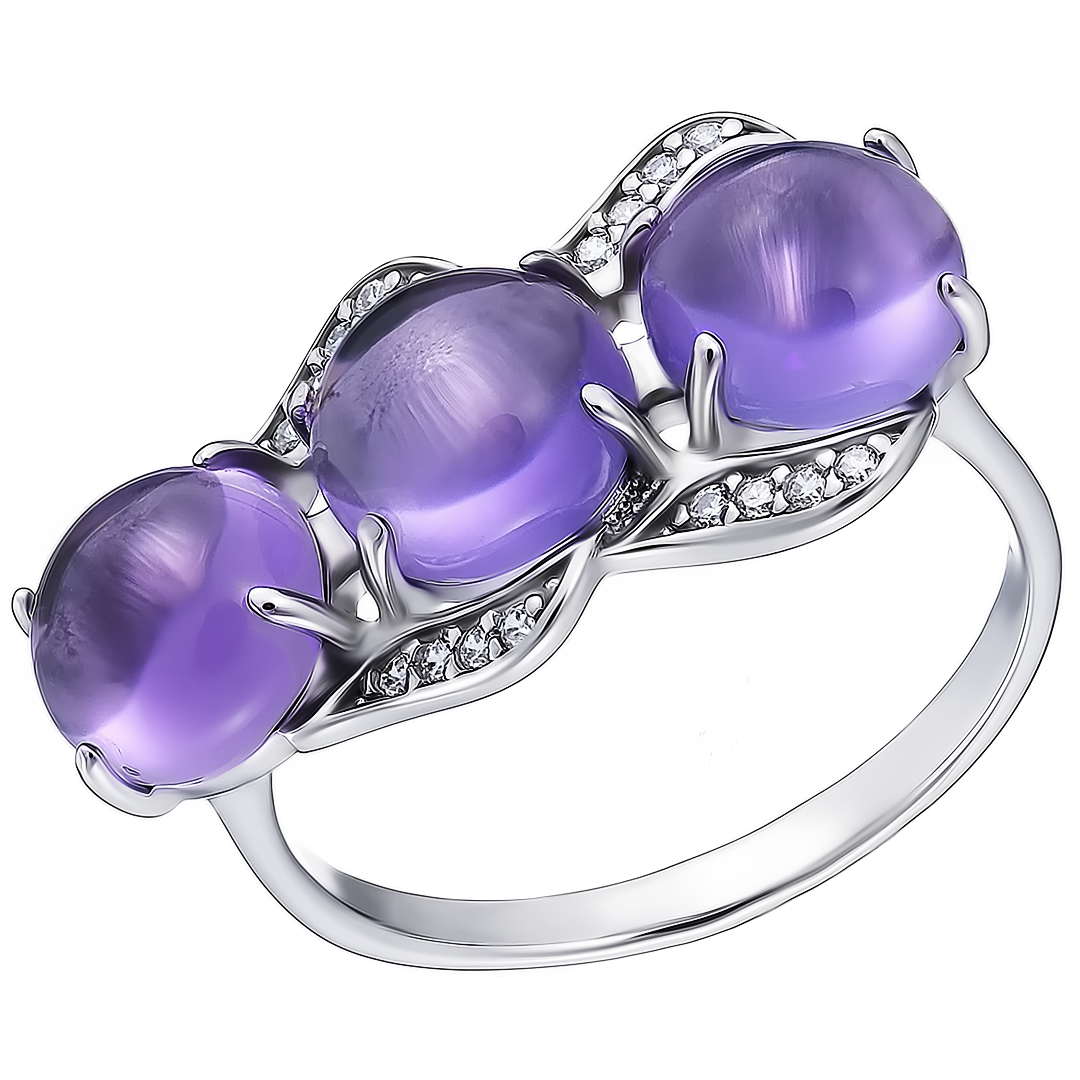 Серебряное кольцо с аметистами