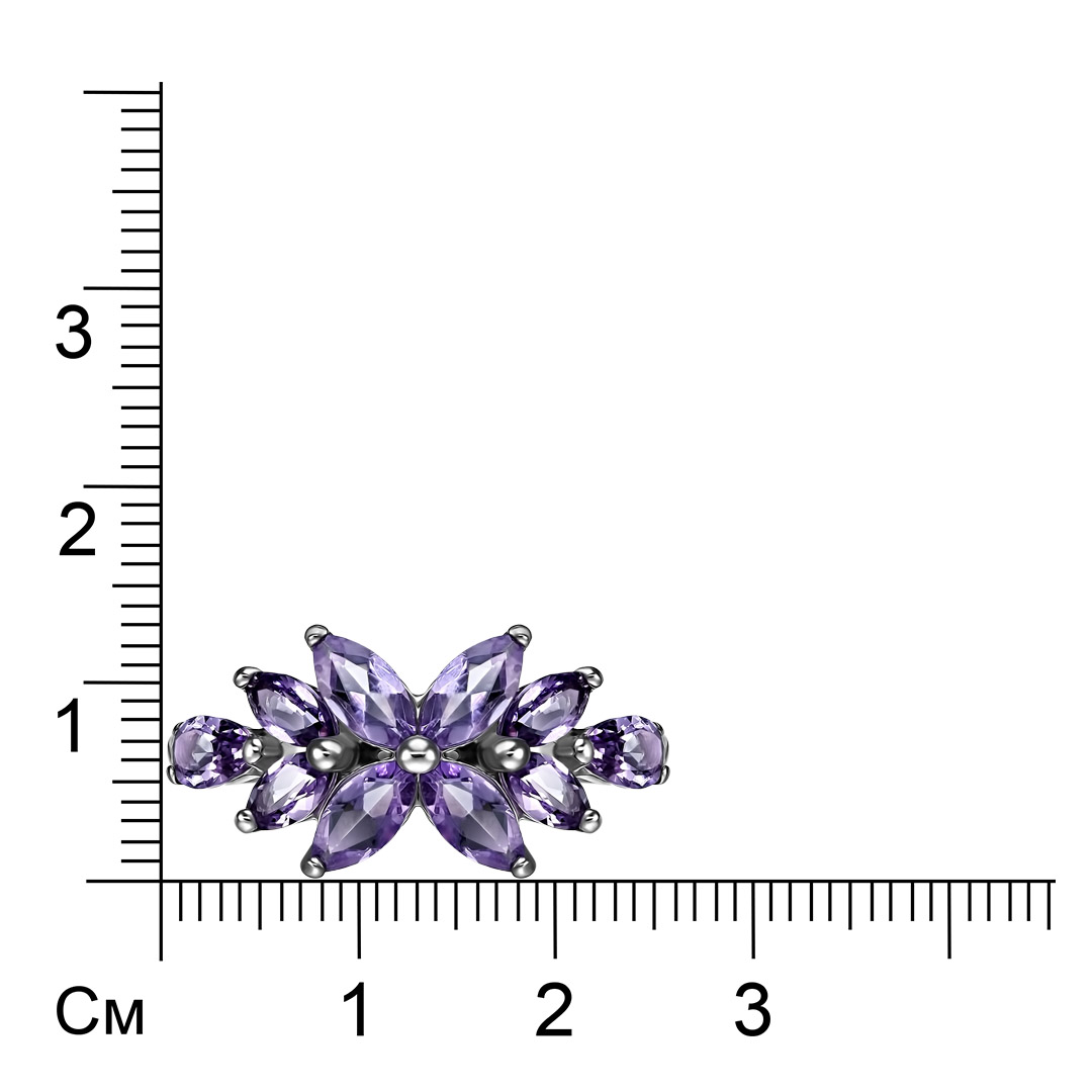 Серебряное кольцо с аметистами
