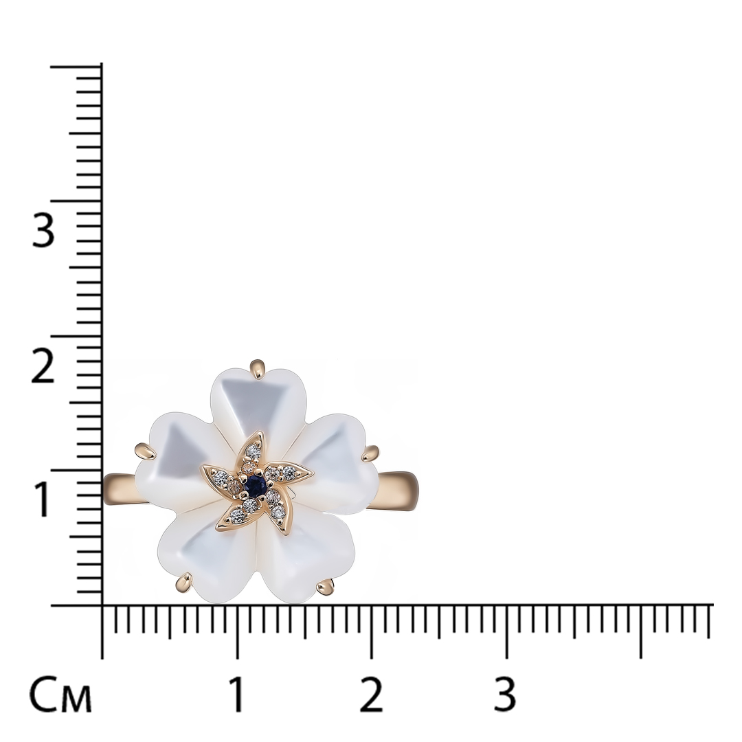 Серебряное кольцо с перламутром "Цветок"