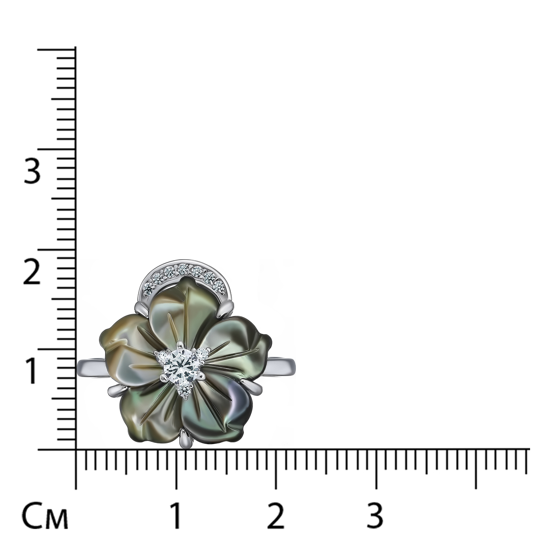 Серебряное кольцо с перламутром "Цветок"