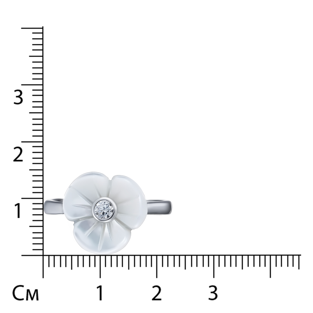 Серебряное кольцо с перламутром "Цветок"