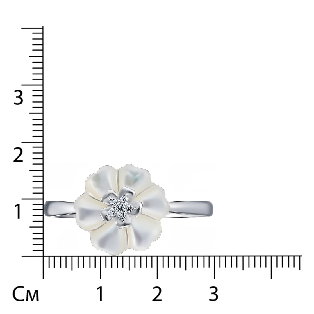 Серебряное кольцо с перламутром "Цветок"