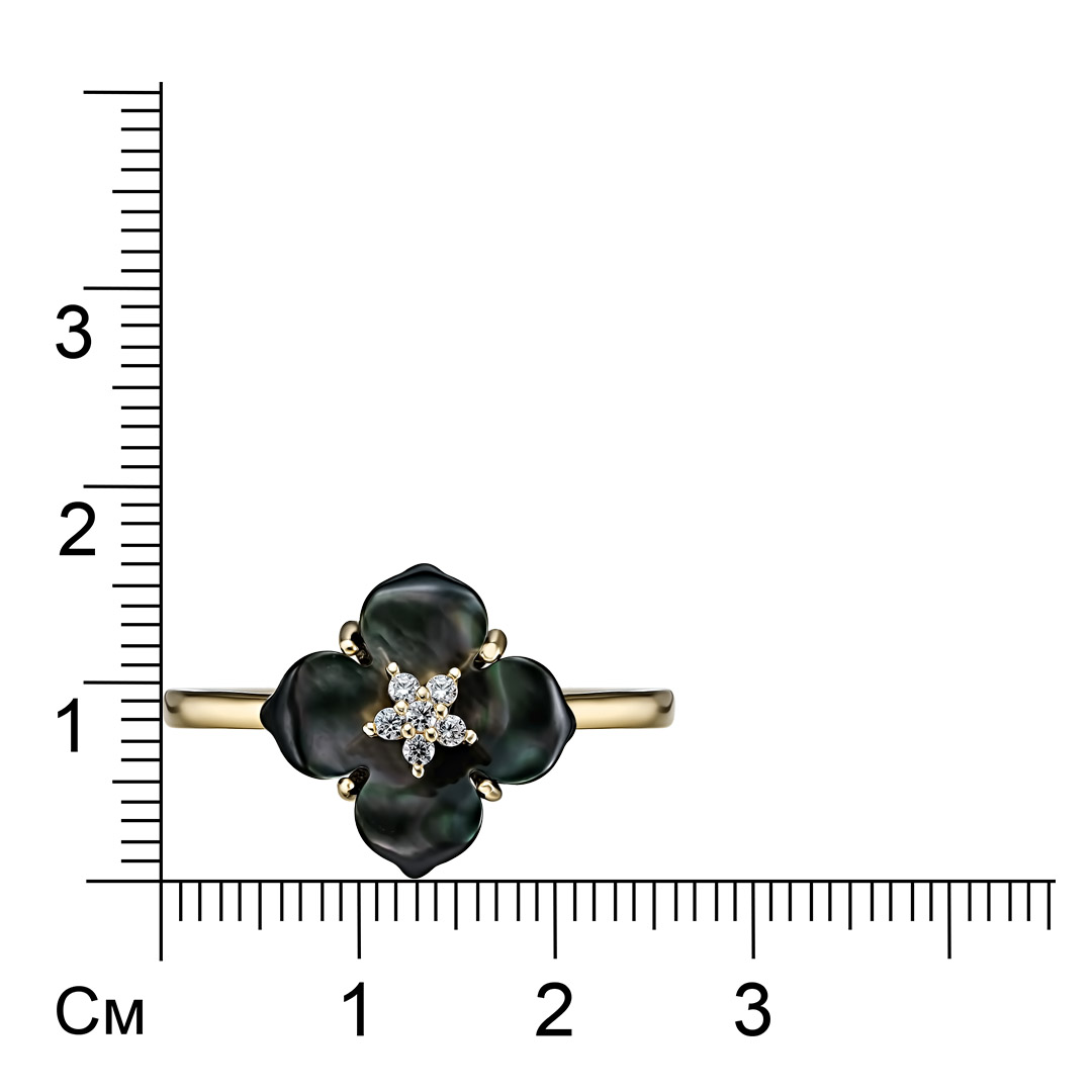 Серебряное кольцо с перламутром "Цветок"