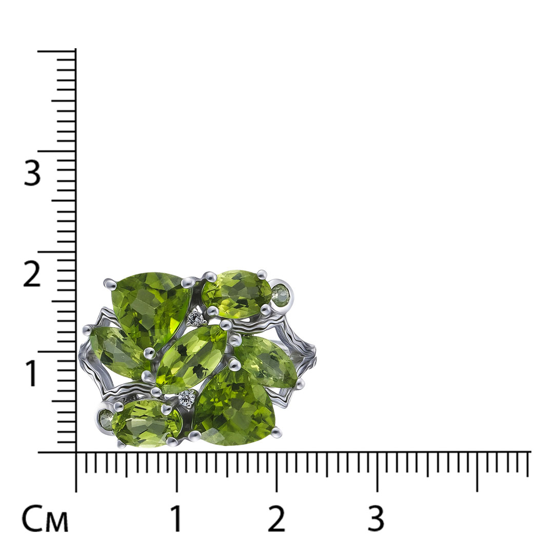 Серебряное кольцо с перидотами
