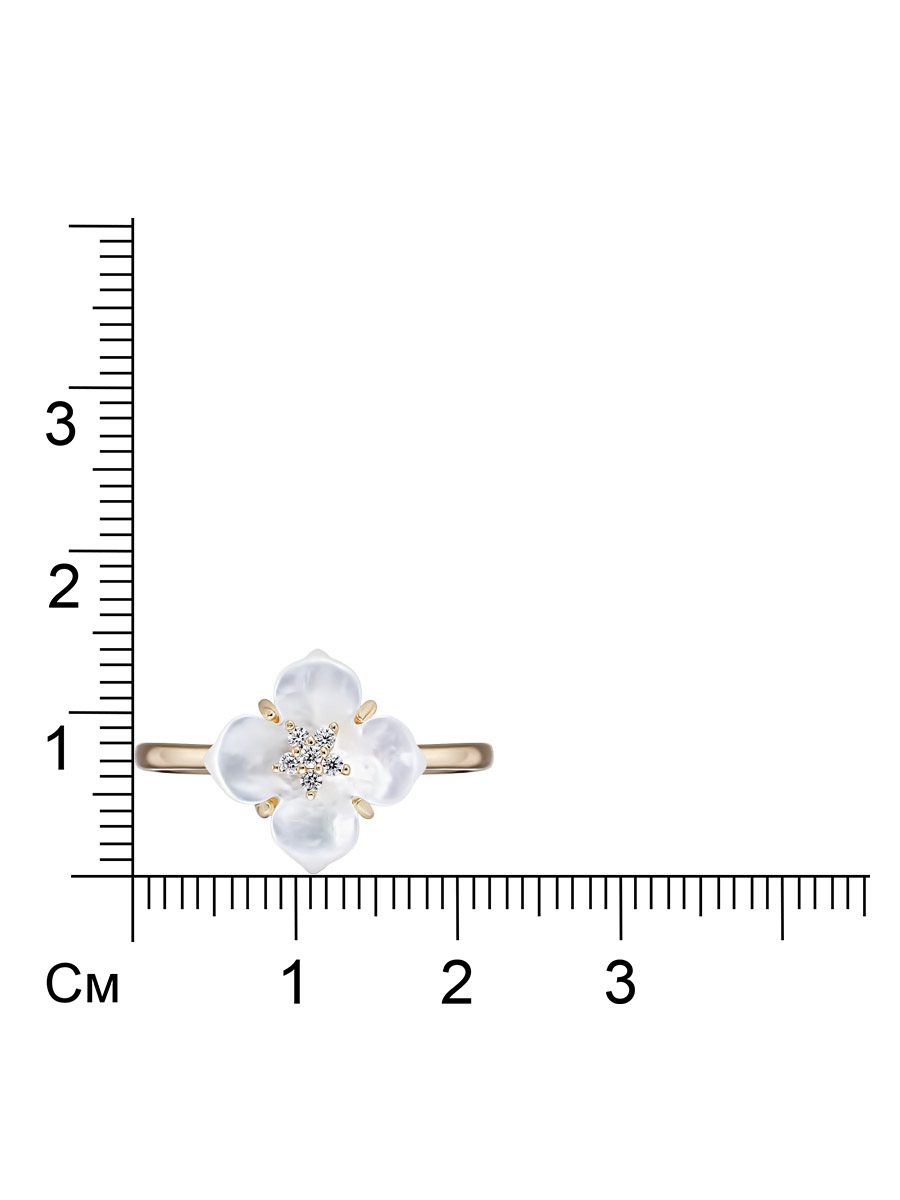 Серебряное кольцо с перламутром "Цветок"
