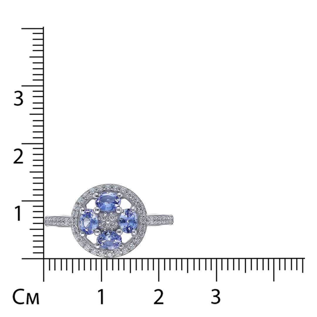 Серебряное кольцо с танзанитами