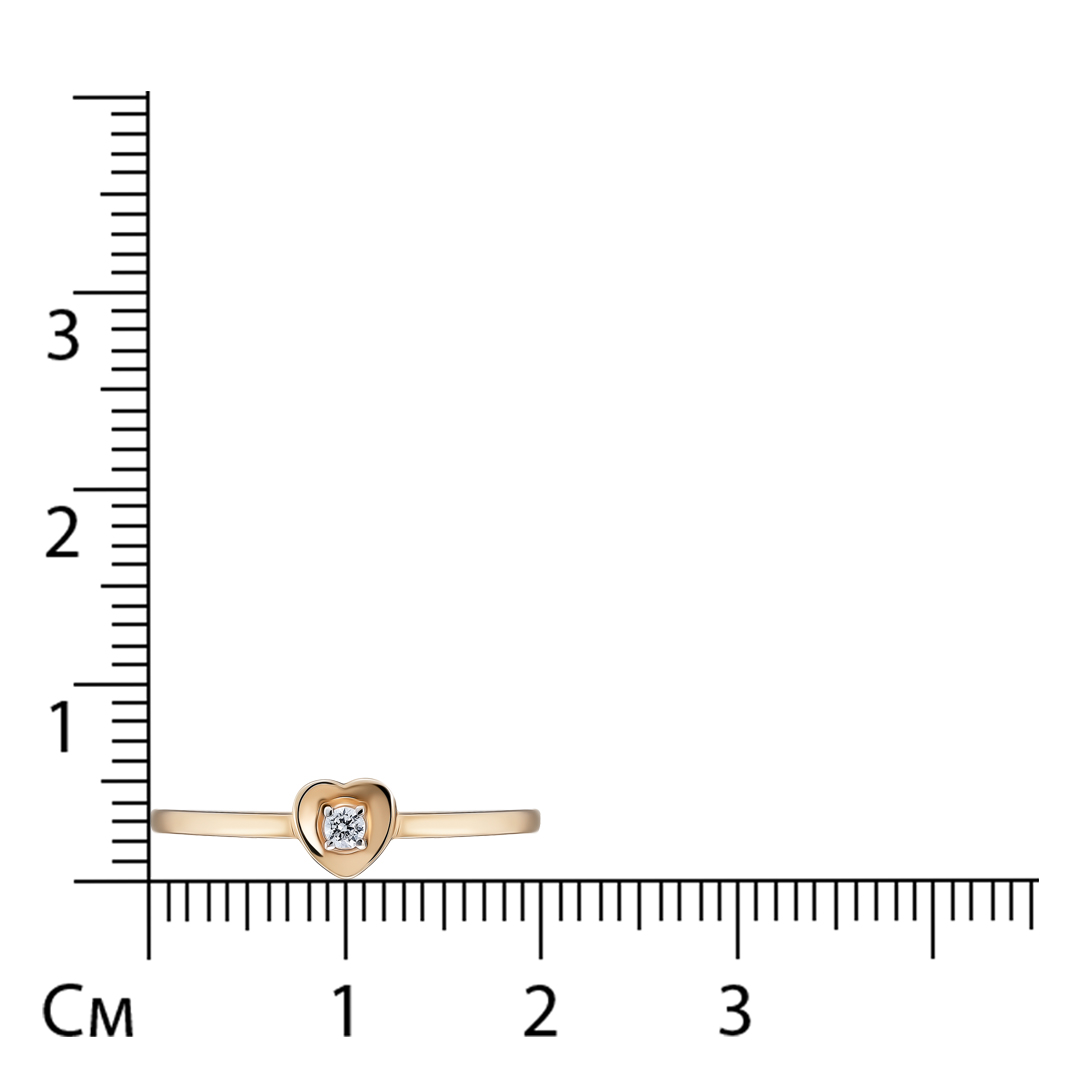 Кольцо из золота с фианитом "Сердце"