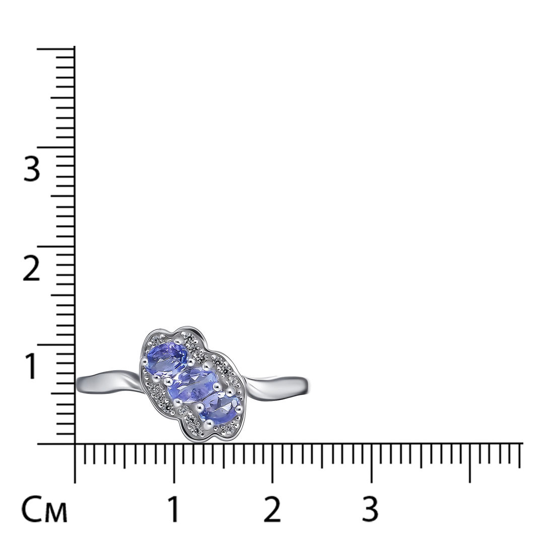 Серебряное кольцо с танзанитами