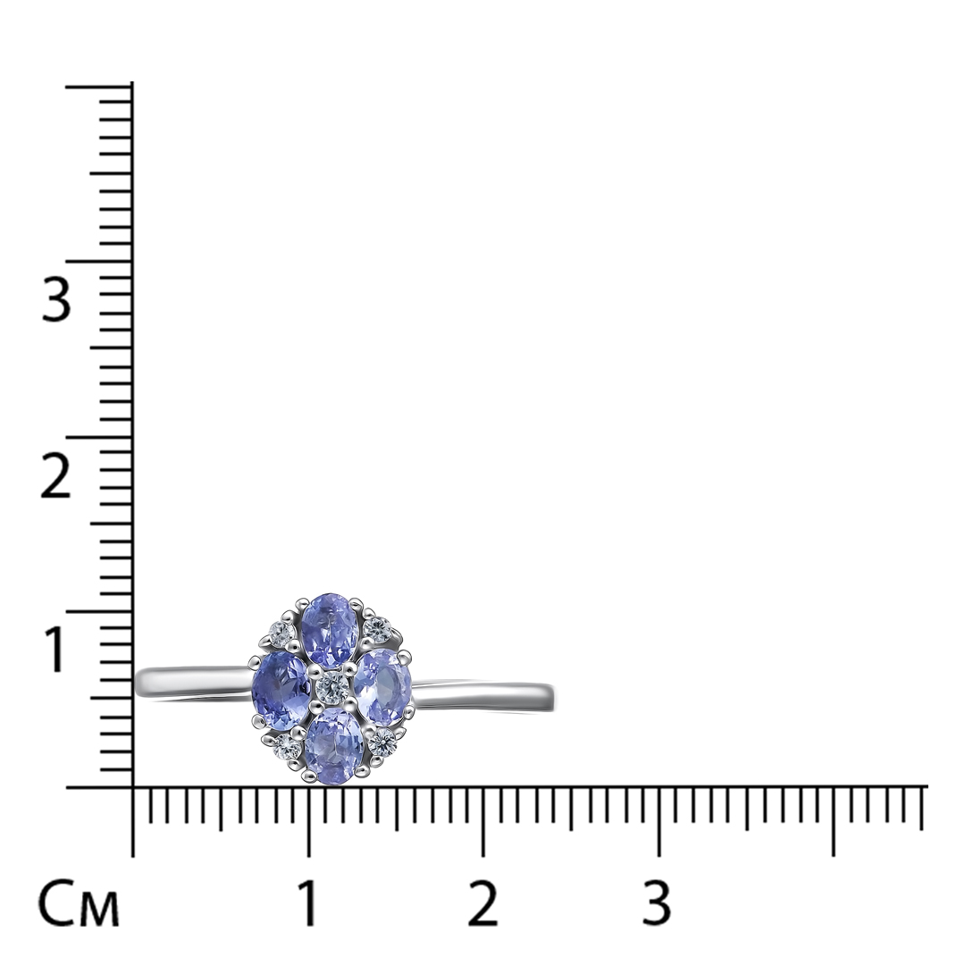 Серебряное кольцо с танзанитами