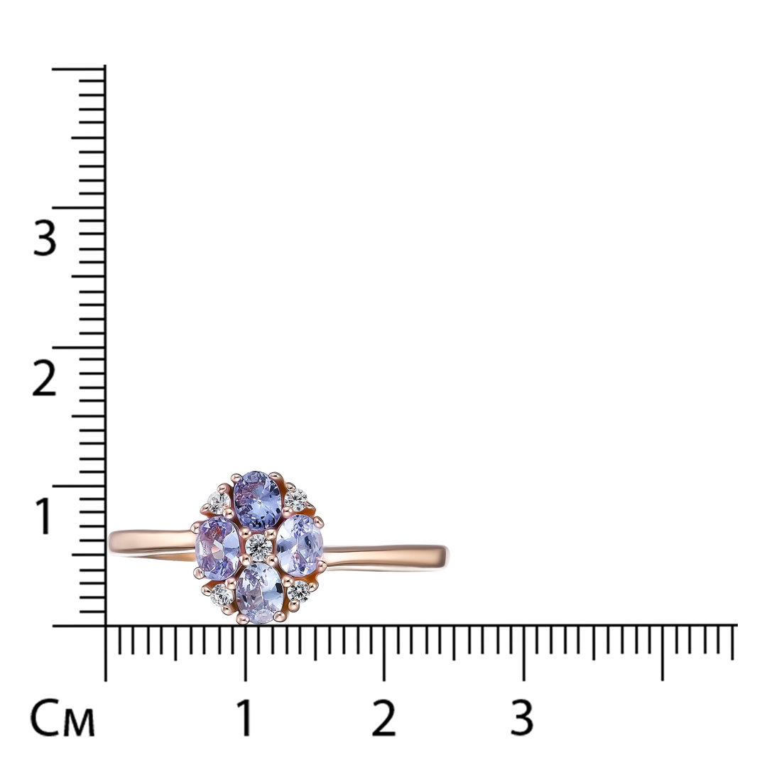 Серебряное кольцо с танзанитами