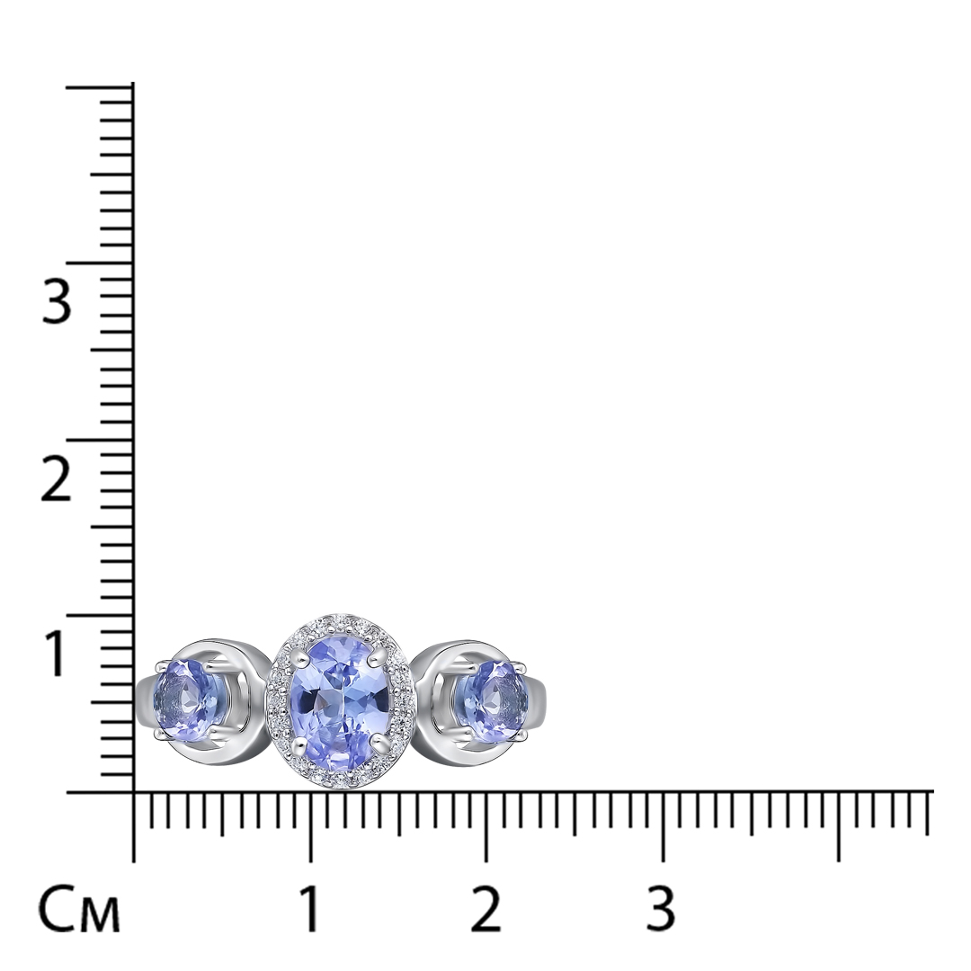 Серебряное кольцо с танзанитами