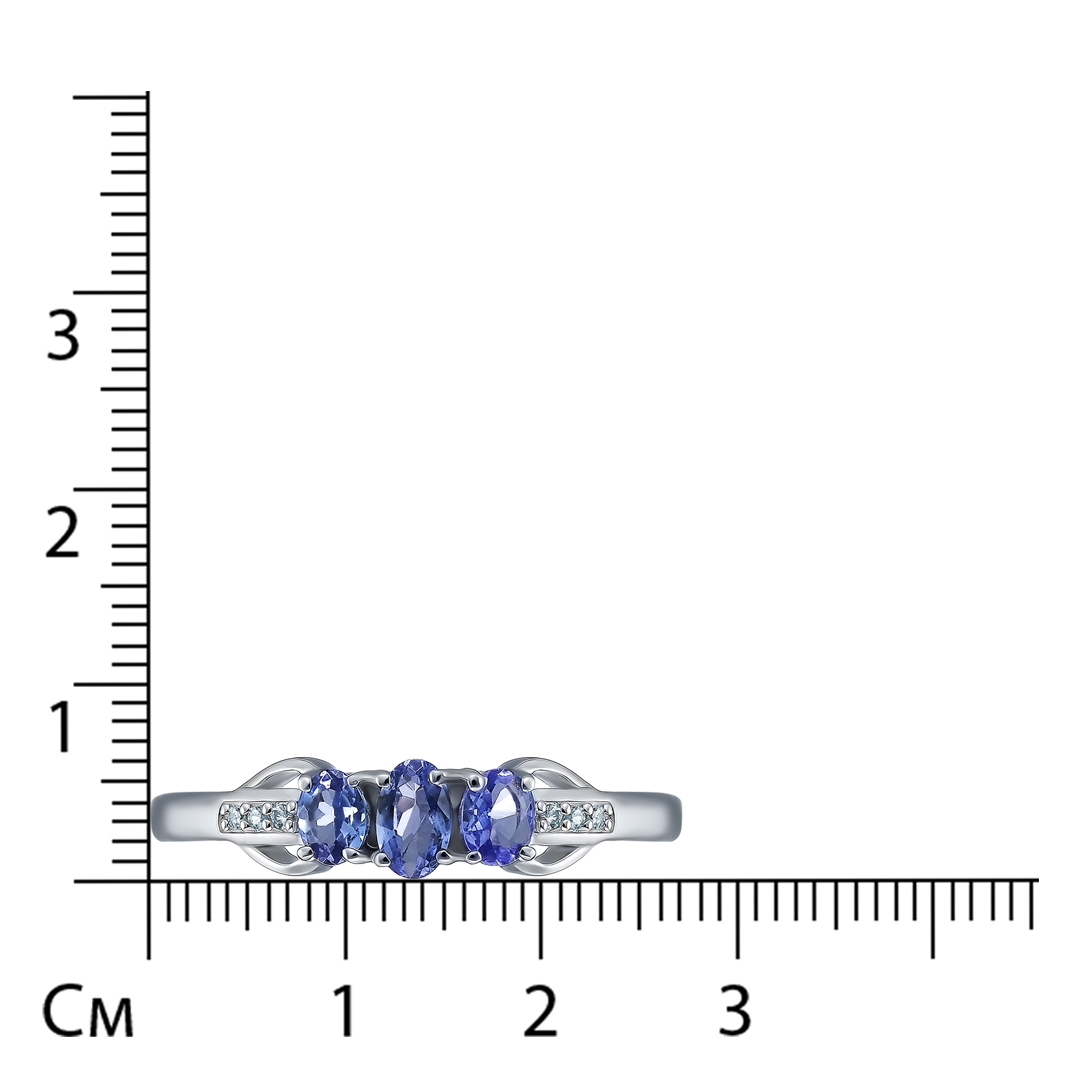 Серебряное кольцо с танзанитами