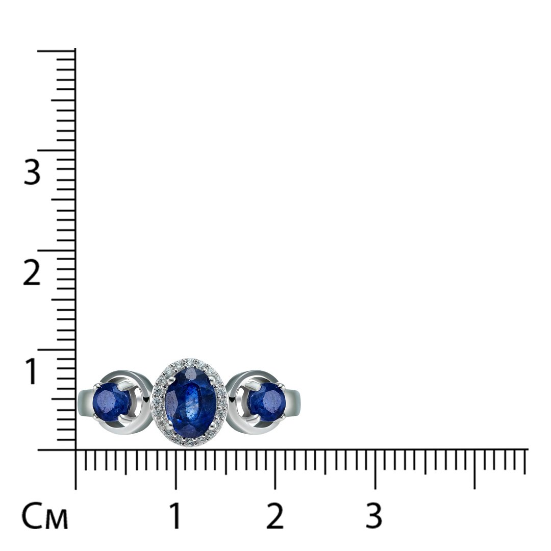 Серебряное кольцо с сапфирами