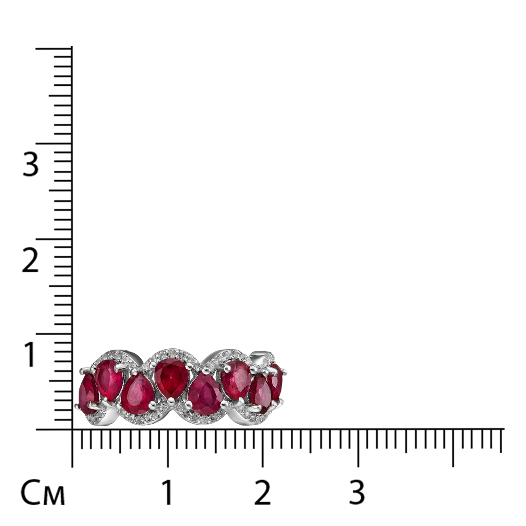 Серебряное кольцо с рубинами