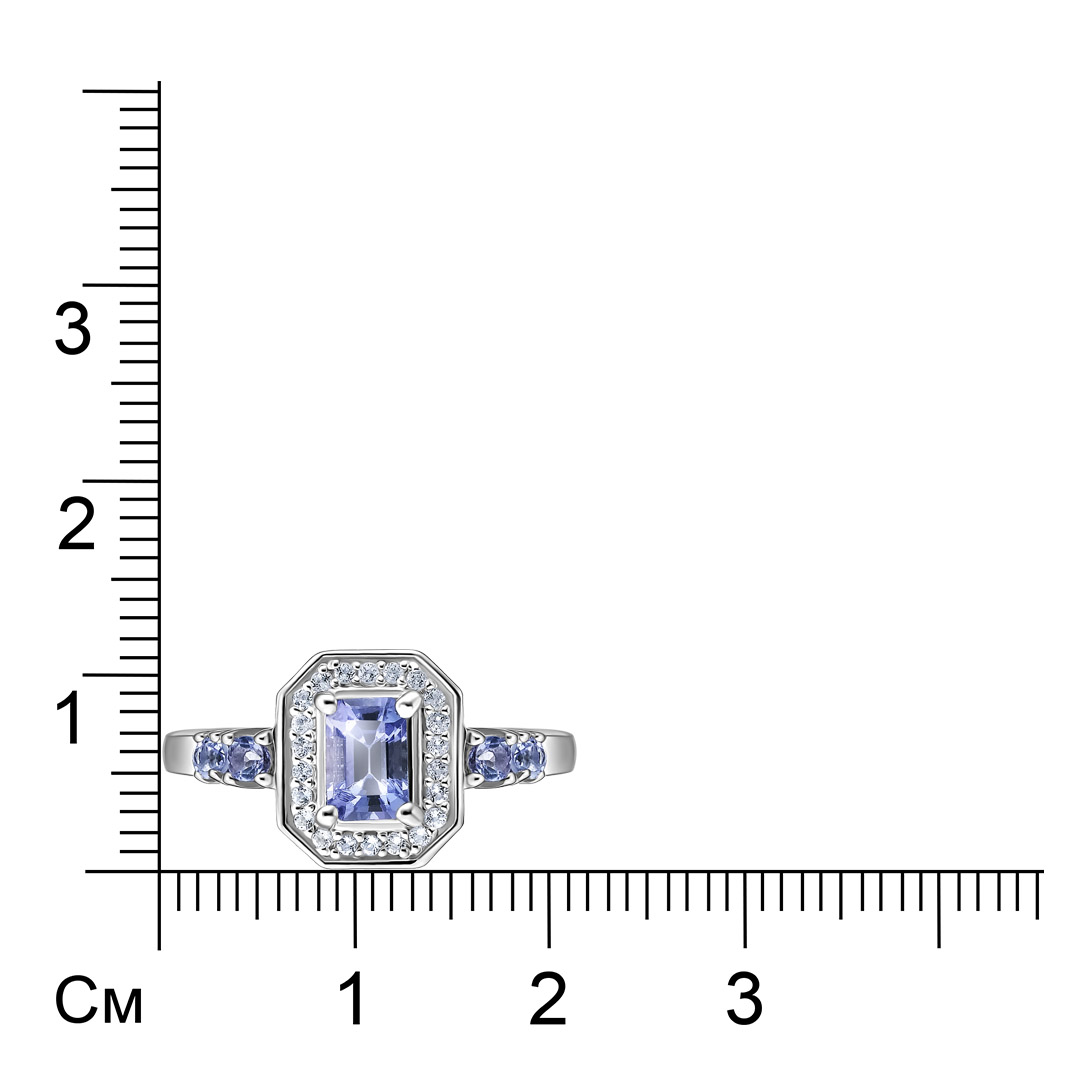 Серебряное кольцо с танзанитами