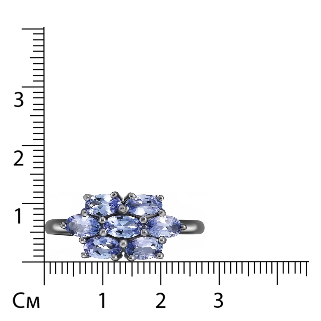 Серебряное кольцо с танзанитами