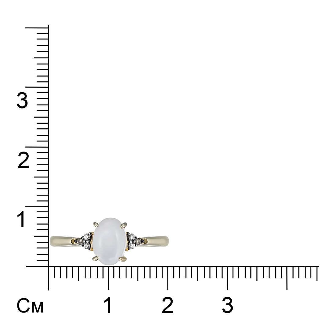 Кольцо из желтого золота с лунным камнем