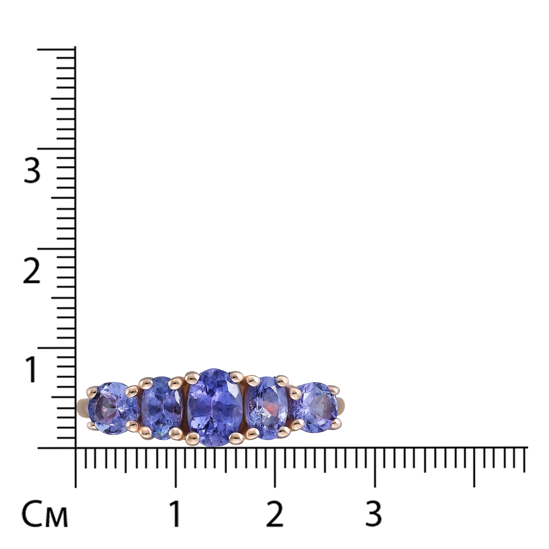 Серебряное кольцо с танзанитами