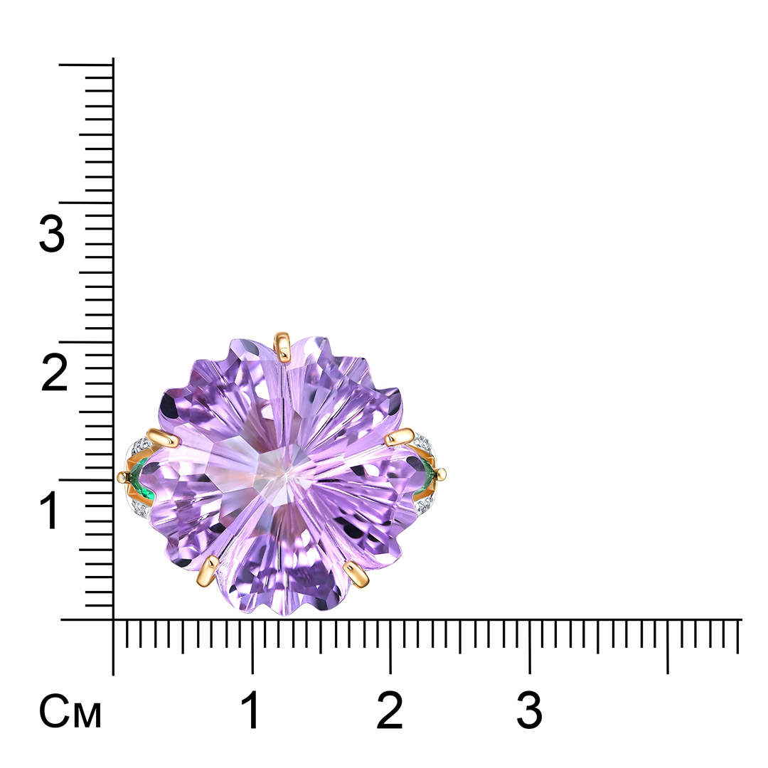 Кольцо из золота с аметистом