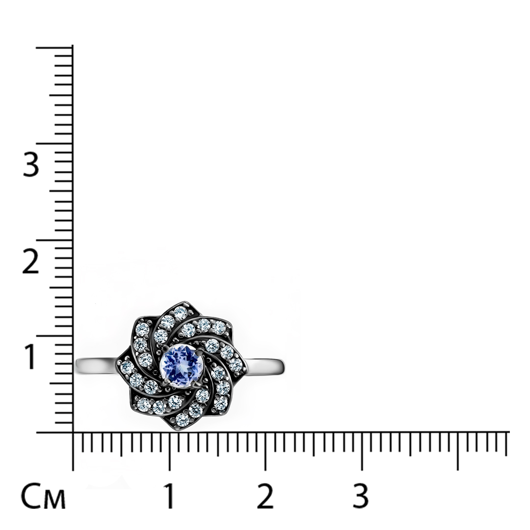 Серебряное кольцо с танзанитом "Цветок"