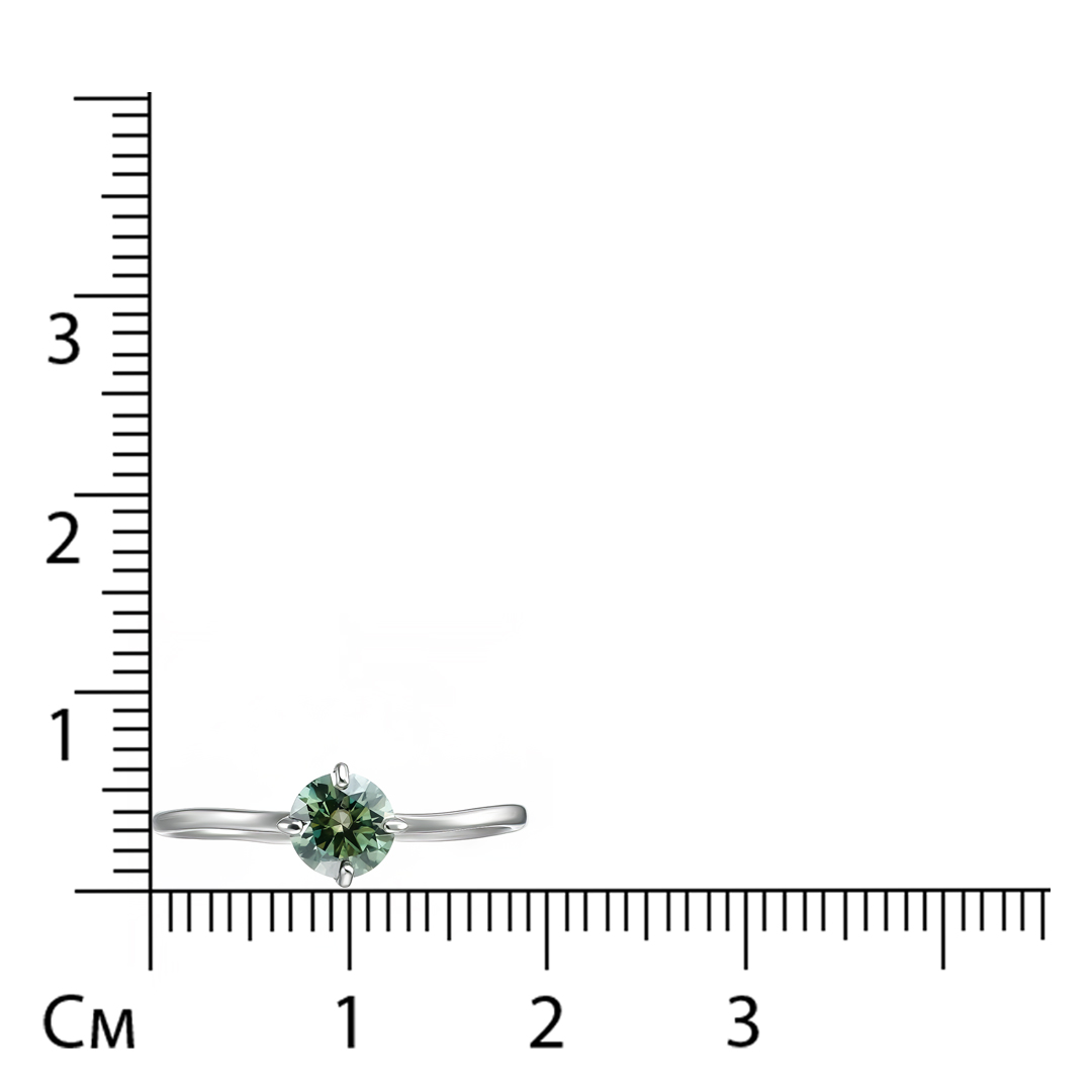 Серебряное кольцо с зеленым муассанитом