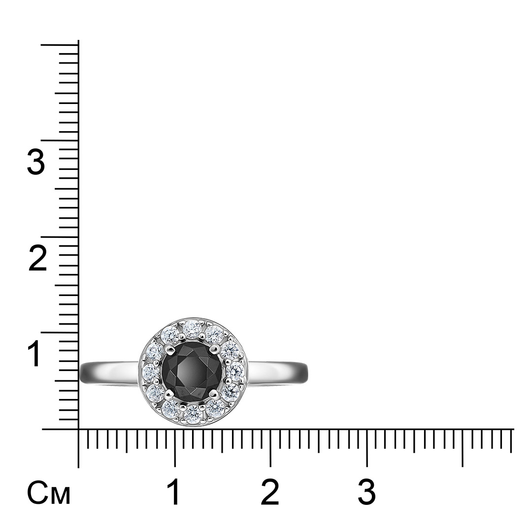 Серебряное кольцо с черным турмалином