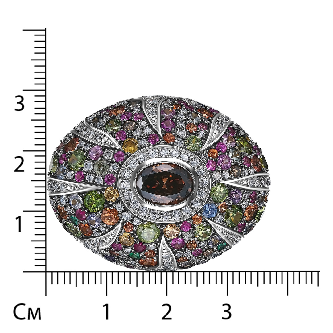 Кольцо из комбинированного золота с драгоценными самоцветами