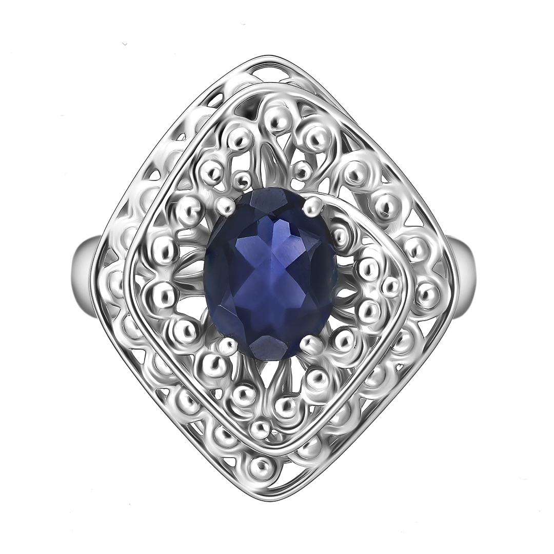 Серебряное кольцо с иолитом
