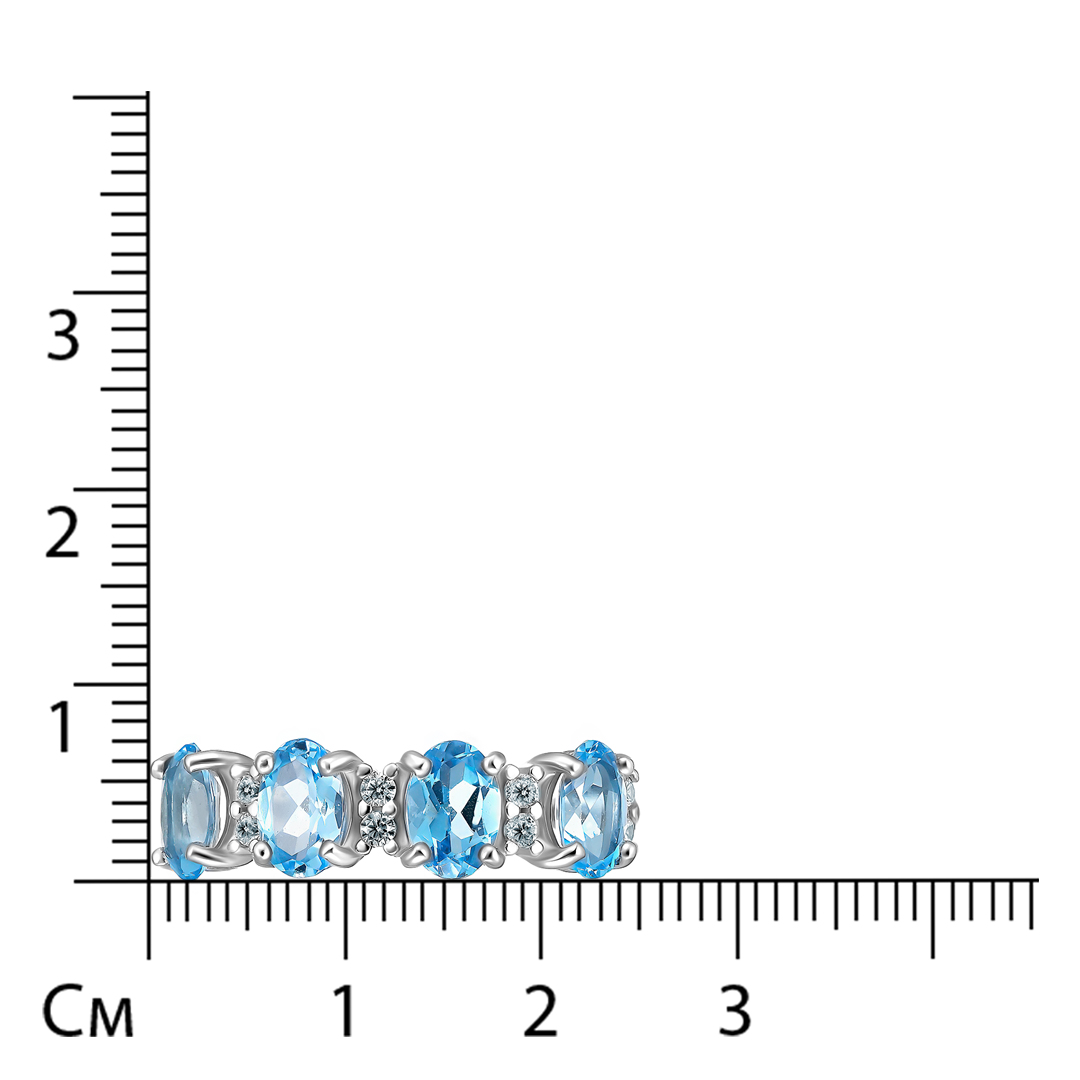Серебряное кольцо с топазами swiss