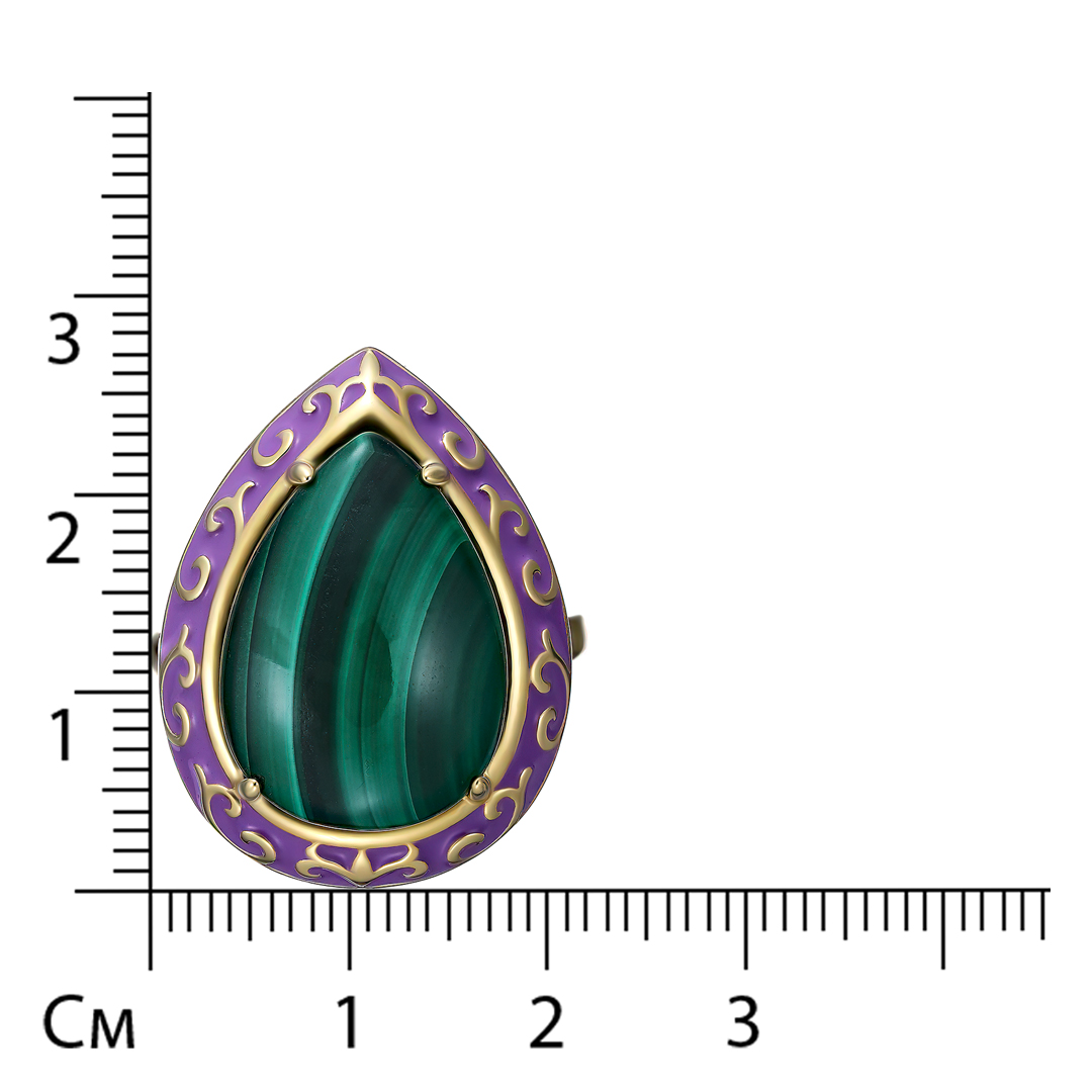 Серебряное кольцо с малахитом
