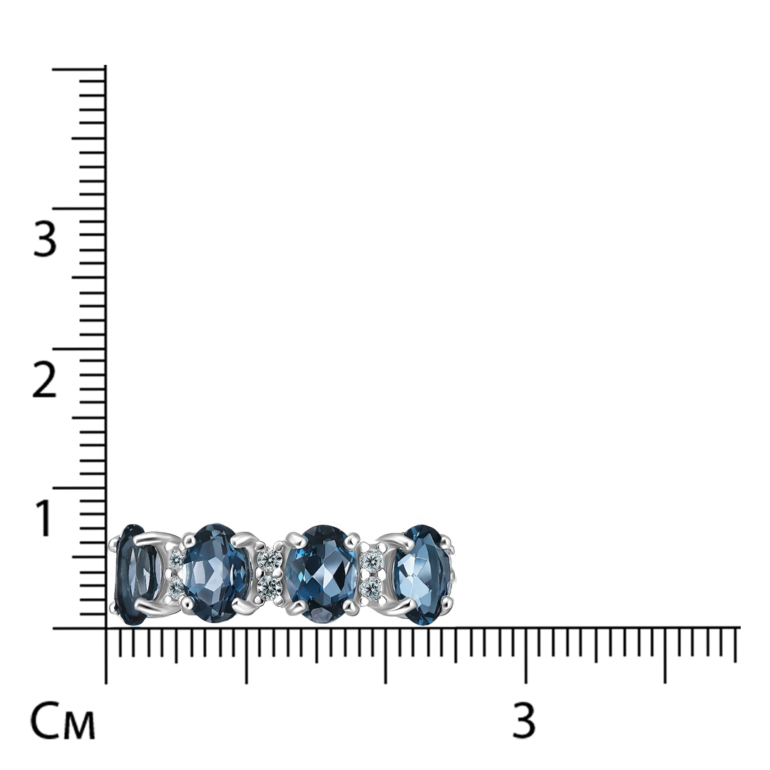 Серебряное кольцо с топазами Лондон