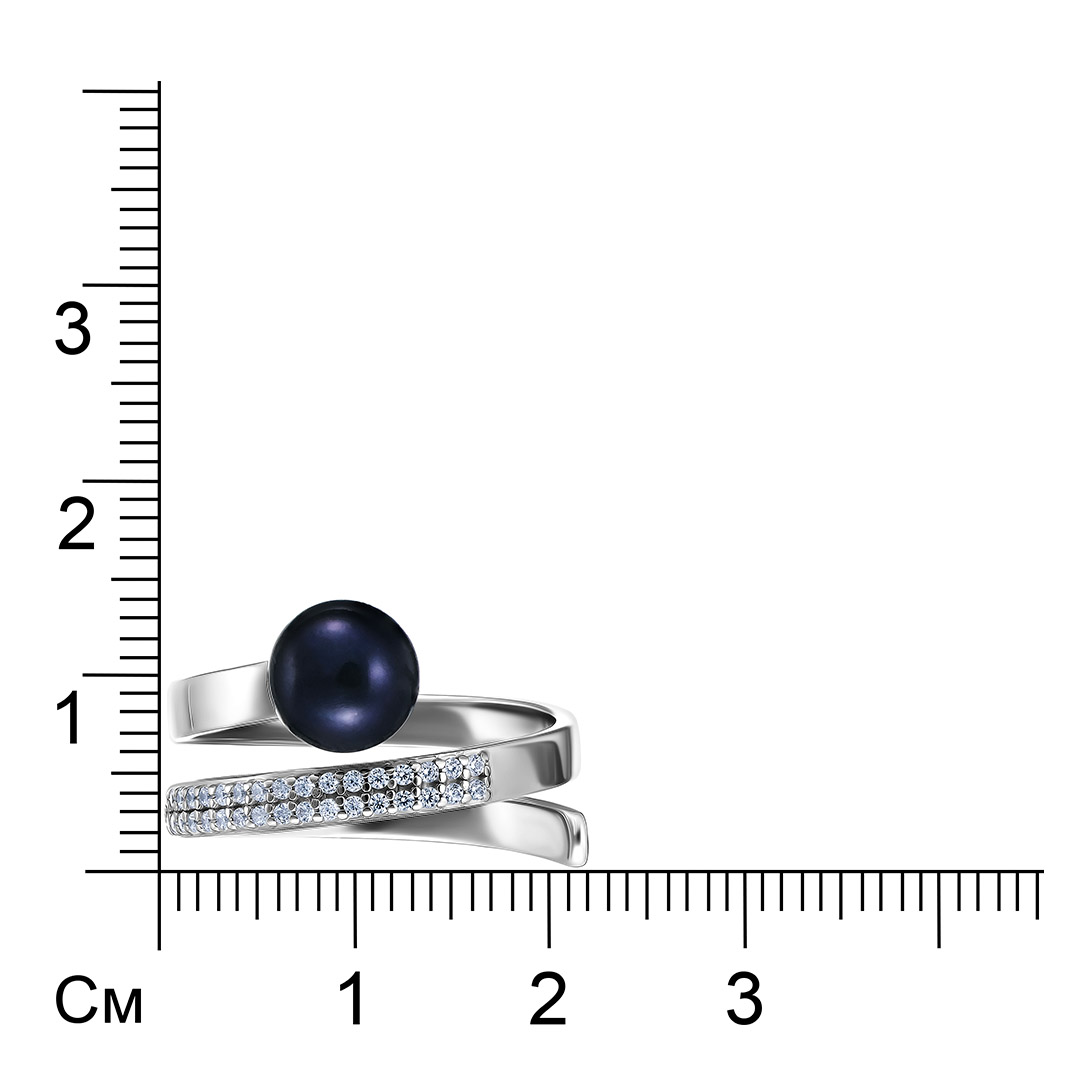 Серебряное незамкнутое кольцо с жемчугом