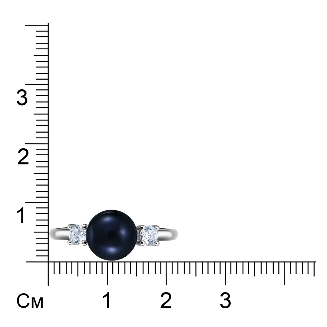 Серебряное кольцо с черным жемчугом